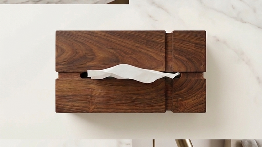 Tissue box with cuts