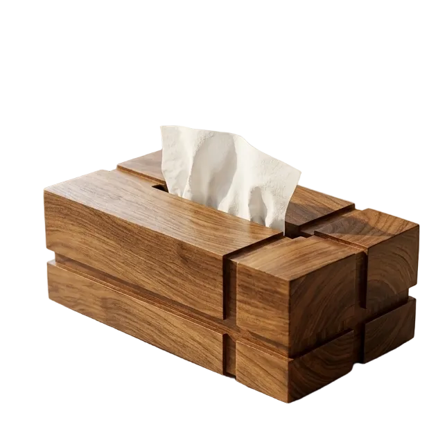Tissue box with cuts