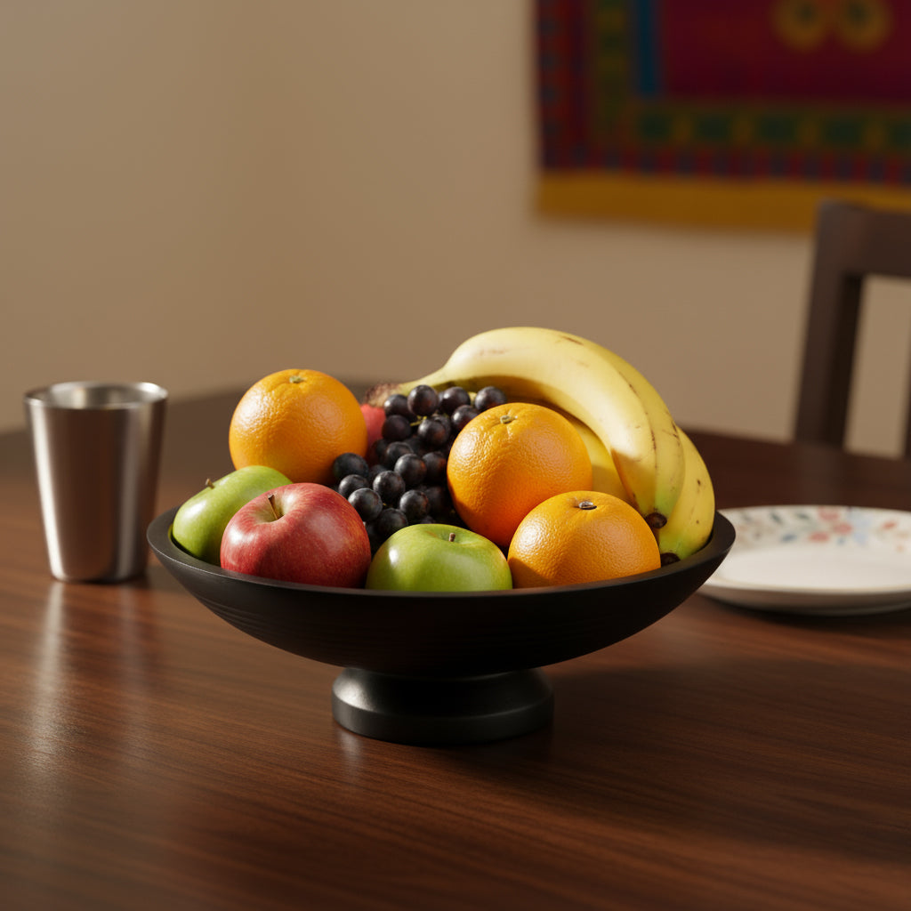 Mate black fruit bowl