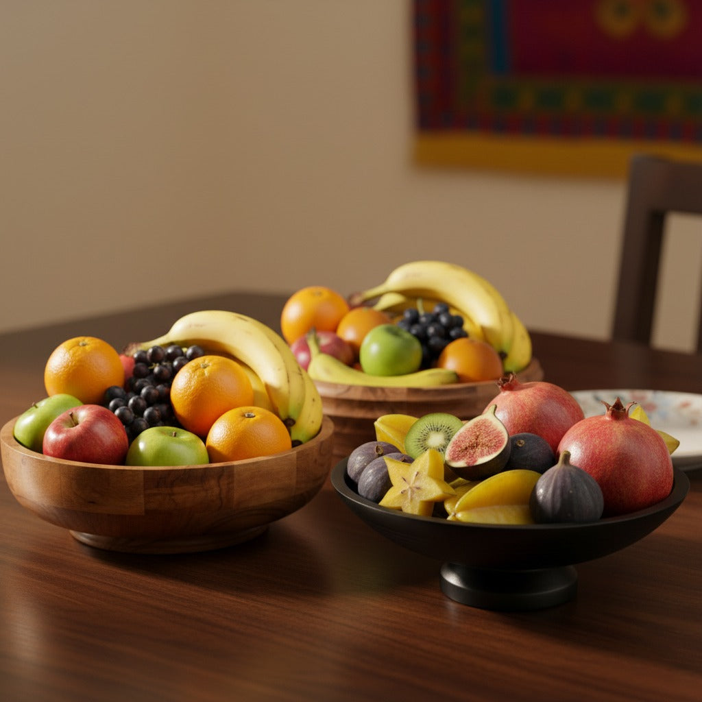 Mate black fruit bowl